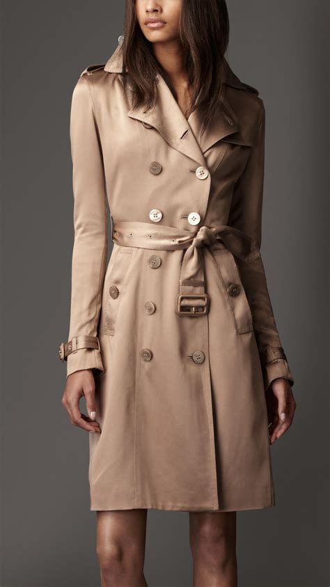 burberry poplin trench jacket|Long B Silk Trench Coat in White .